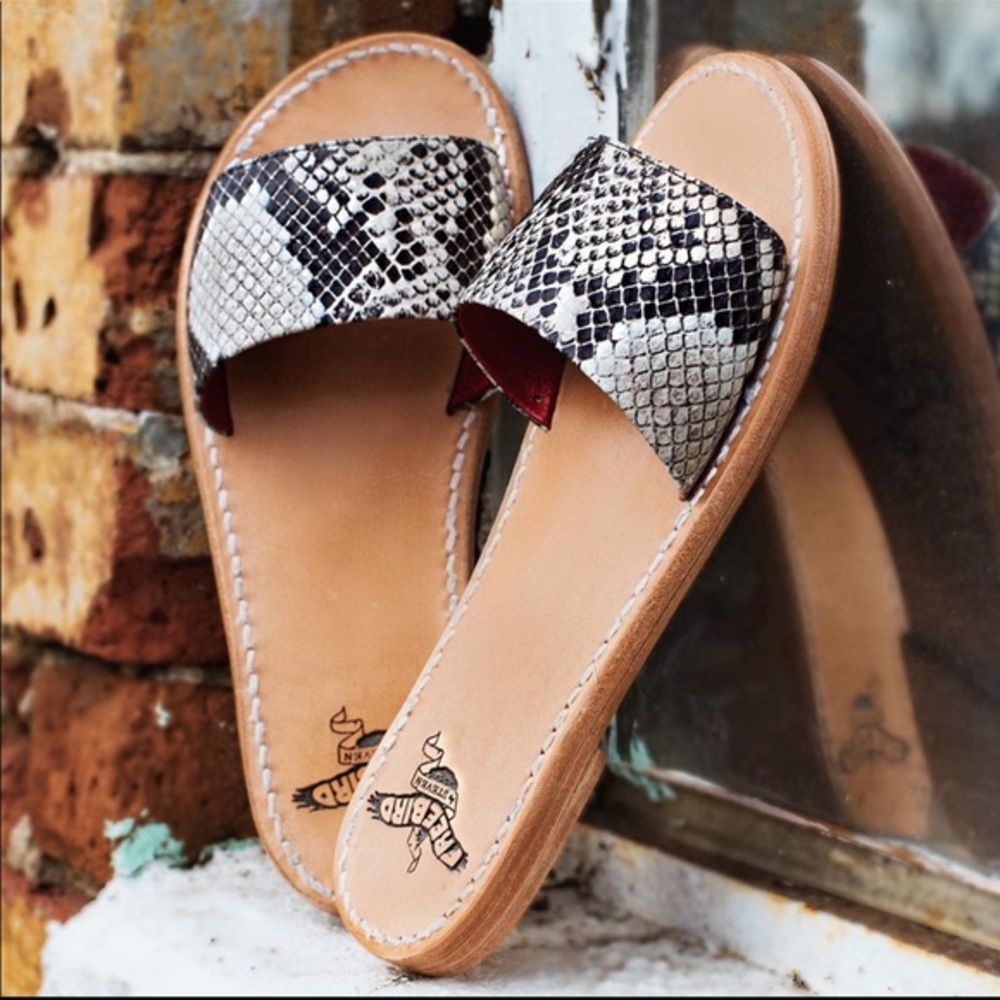Freebird Golden Sandal White Snake